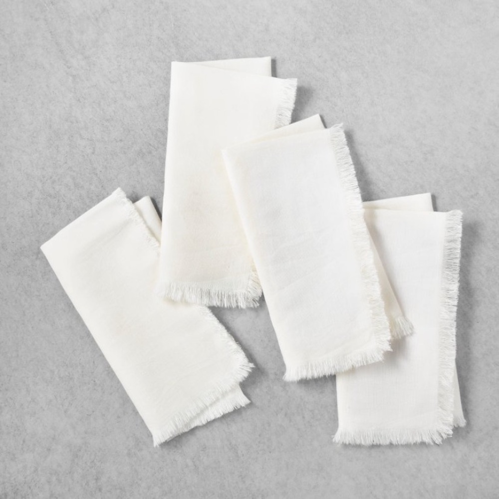 4 pack Hearth and Hand linen napkin with raw edge